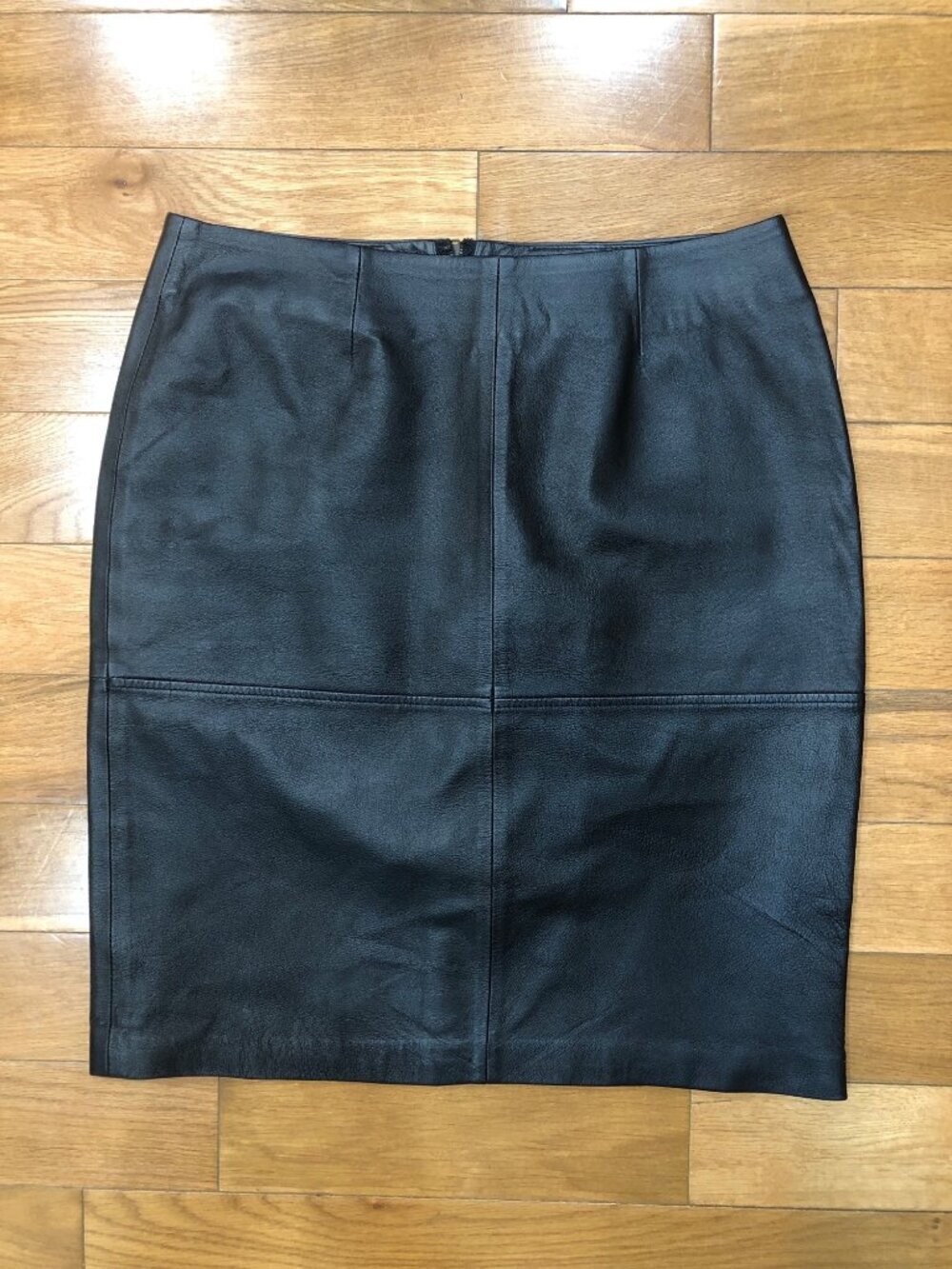 Newport News 100% Pig Leather Black Pencil Skirt Size 6 Y2K